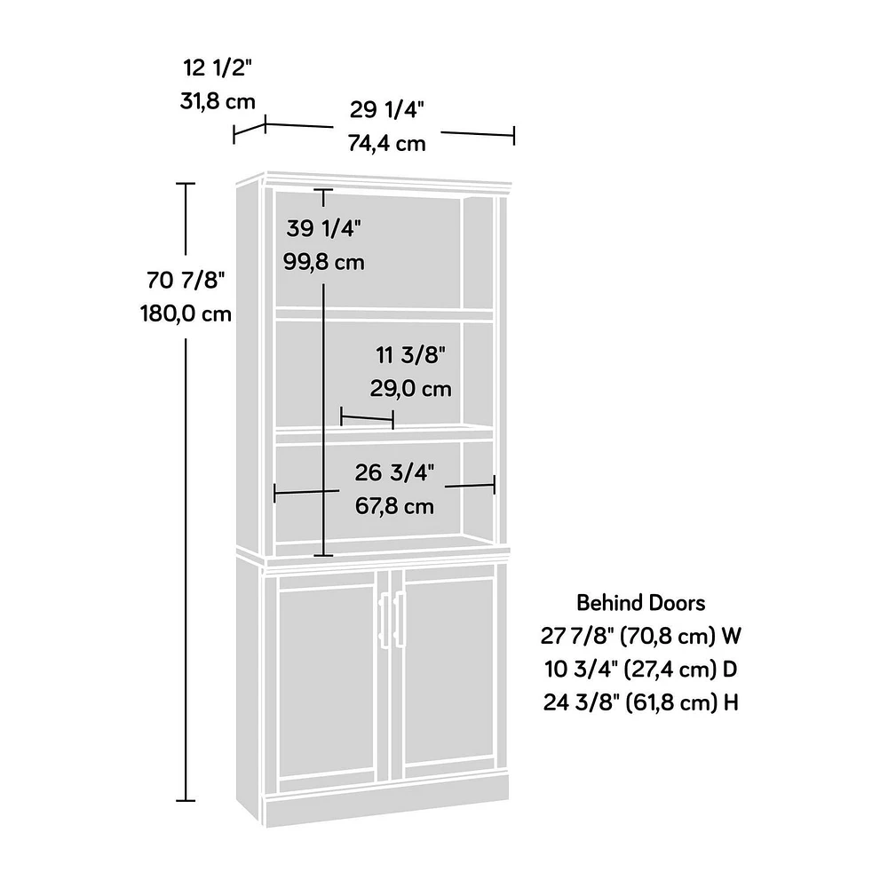 Sauder Aspen Post Library w/ Doors
