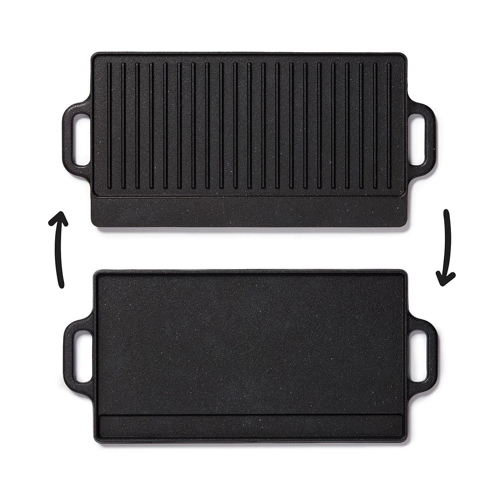 Starfrit The Rock Cast Iron Reversible Grill/Griddle, 16.5 x 9" (42 x 23 cm)