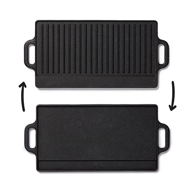 Starfrit The Rock Cast Iron Reversible Grill/Griddle, 16.5 x 9" (42 x 23 cm)