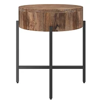 Table d’appoint contemporaine en bois massif, naturel