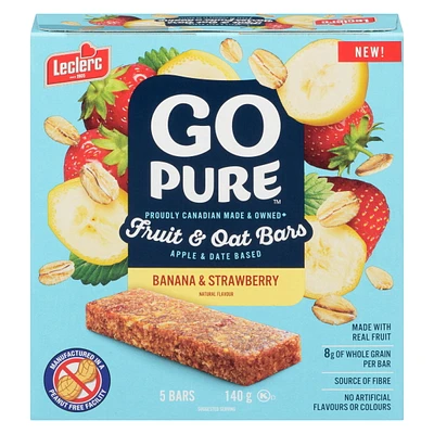 Go Pure Banana & Strawberry Fruit & Oat Bars, 5 Bars / 140g