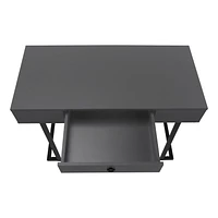 Monarch Specialties Computer Desk, Home Office, Laptop, Storage Drawers, 42"l, Work, Metal, Laminate, Grey, Black, Contemporary, Modern