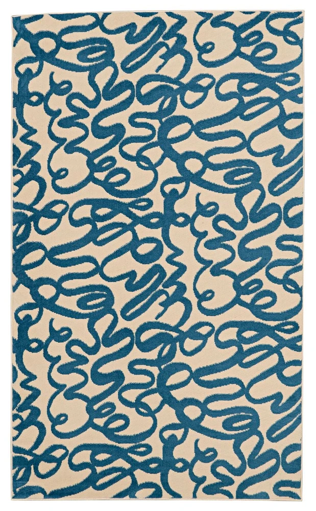 Capri Sasha Cream & Blue 6' 5" x 9' 3" Area Rug