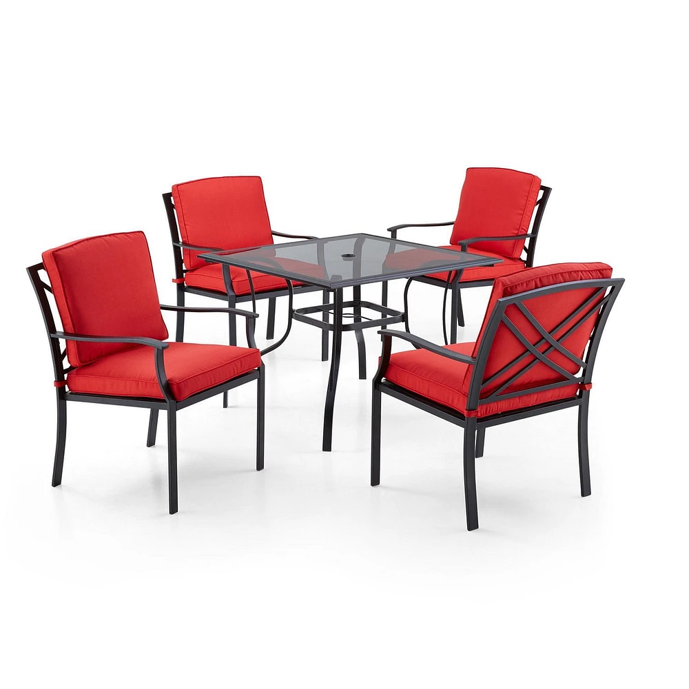 Ensemble table et chaises Montclair Mainstays Plateau en verre trempé