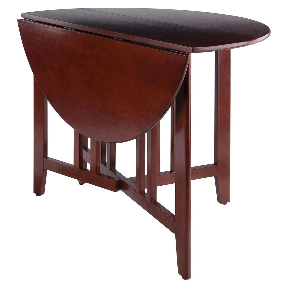 Table ronde à abattants 3 pièces Alamo avec 2 chaises à dossier à barrettes Hamitlon de Winsome - 94356