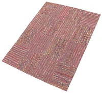 ECARPETGALLERY 5'2" x 7'2" Contemporary Collage Handmade Area Rug for Living Room, Dining Room and Bedroom in Red