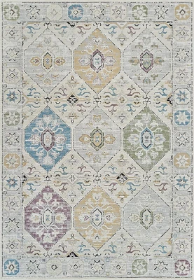 Tapis d'interieur vintage Rug Branch Nomad, beige gris, boheme - Salon, chambre, salle a manger et cuisine