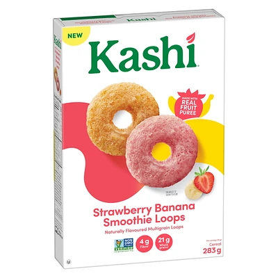Céréales Kashi® Anneaux veloutés aux fraises et aux bananes 283g Céréales Kashi® Anneaux veloutés aux fraises et aux bananes, 283g
