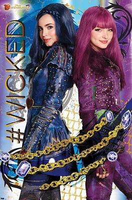Disney Descendants 2 - Wicked Wall Poster, 14.725" x 22.375" Framed