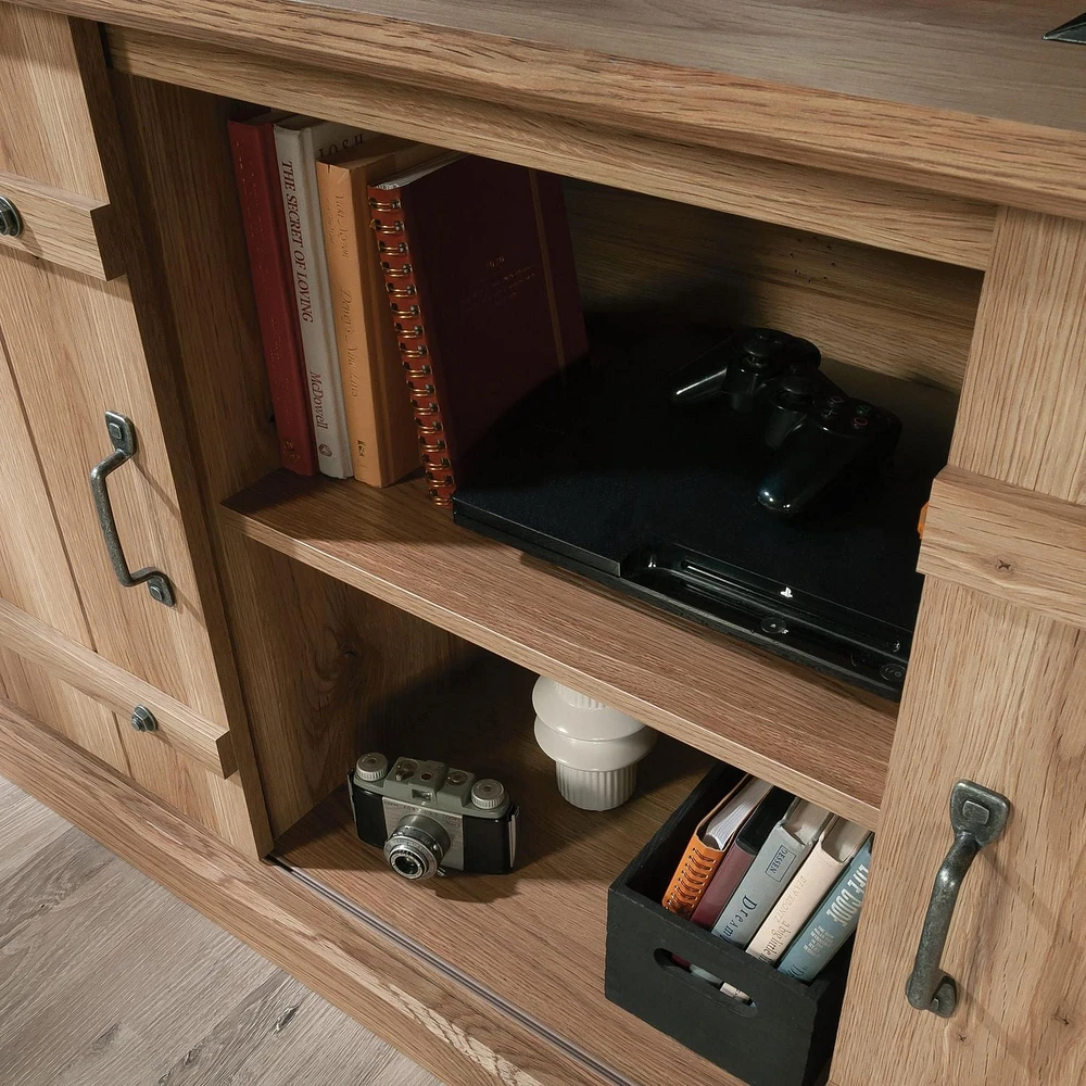 Sauder La Collection Misc Entertainment Crédence, Finition Timber Oak, 435104