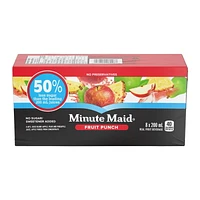 Minute Maid No Sugar Added Fruit Punch 200mL carton 8 pack, 200 x mL