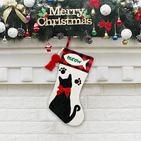 Holiday Time 20 inches cat stocking - cream