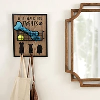 hometrends Pups Wall Organizer with Basket and Hooks, Natural/Black