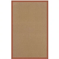 Linon Athena Cotton Rug in Cork and Burnt Orange-8'9" x 12'