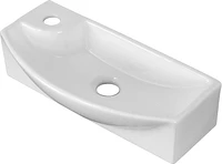 American Imaginations -in. W Wall Mount White Bathroom Vessel Sink Set For 1 Hole Left Faucet AI