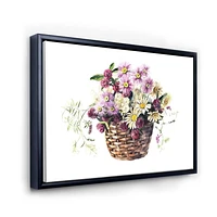 Designart Bouquet De Fleurs De Prairie Dans Le Panier ART MURAL À CADRE FLOTTÉ