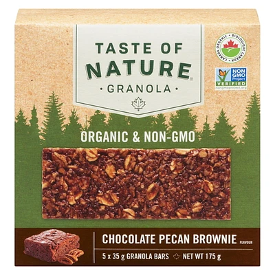 Taste of Nature Organic Chocolate Pecan Brownie Granola Bars