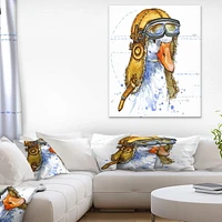 Design Art Funny Goose Aviator Hat Canvas Print