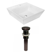 American Imaginations AI-31399 16,5 pouces W au-dessus du navire blanc de compteur pour le perçage de centre de 1 trou