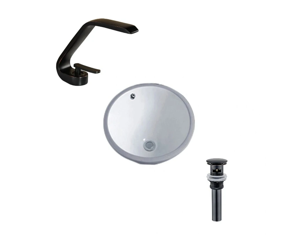 DROP Bath and Kitchen DR091106 Undermount Bathroom Sink Set