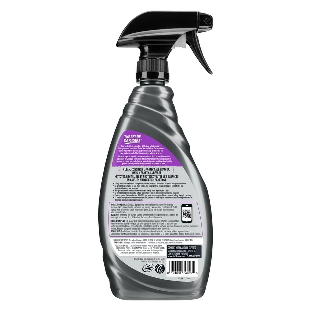 Turtle Wax Mister Cartoon - Cuir. Vinyle. Plastique. Nettoyant et protecteur intérieur Nettoyeur