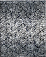 SAFAVIEH Madison Collection MAD604G Glam Ogee Trellis Distressed Non-Shedding Living Room Bedroom Dining Home Office Area Rug, 8' x 10', Navy / Silver