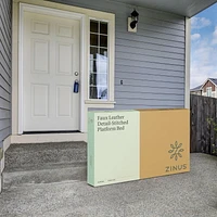 Zinus Kitch cadre de lit plateforme rembourré en similicuir