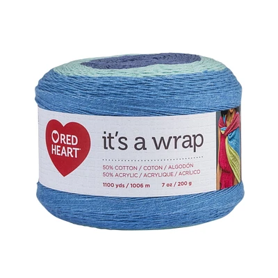 Red Heart® It's a Wrap Yarn, Blended Fiber #1 Super Fine, 7oz/200g, 1100 Yards, Soft