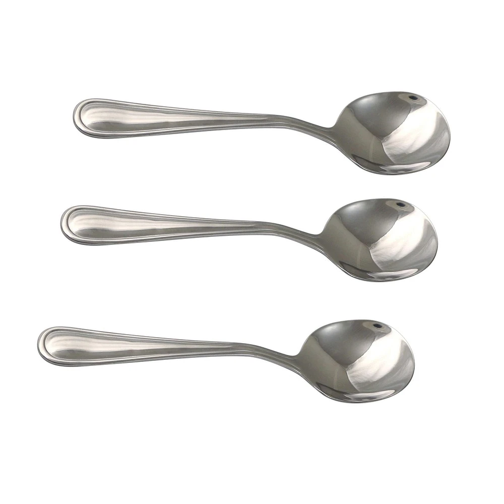 Mainstays Fleetline 3 Piece Stainless Steel Soup Spoon , Silver, MS Fleetline Soup Spoons