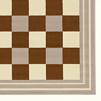 Tapis Capri à Carreaux Buffle beige & blanc de 4 pi 3 po x 7 pi 3 po