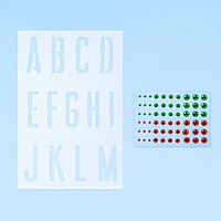 On the Surface Alphabet Stencils & Christmas Stencils with Adhesive Gemstones