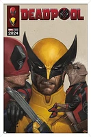 Marvel Deadpool & Wolverine - Homage Cover Wolverine Kisses Wall Poster with Magnetic Frame, 22.375" x 34"