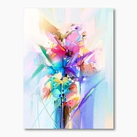 Designart Fleurs printanières colorées abstraites Art mural sur toile