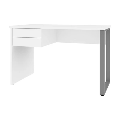 Petite table de bureau 48L avec Patte de Métal en U Solay de Bestar, blanc clair