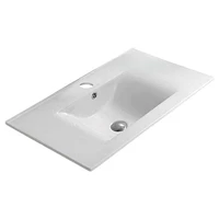 American Imaginations AI-30406 23,8 pouces Ensemble de dessus en céramique à 1 trou de couleur blanche - Drain de trop-plein incl.