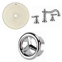 American Imaginations 16-in. W Round Bathroom Undermount Sink Set In Biscuit