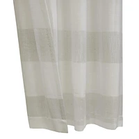 Loft Living Petoskey, filtrant la lumière panneau de rideau à œillets en faux lin à rayures métalliques 52" x 84", gris ivoire