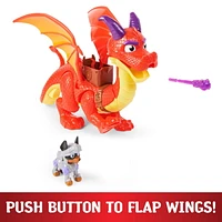 PAW Patrol, Figurines articulées Rescue Knights Sparks the Dragon avec super ailes et chiot Claw, jouets pour les enfants à partir de 3 ans