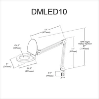Lampe de table Dainolite DMLED10-A-5D-BK noire