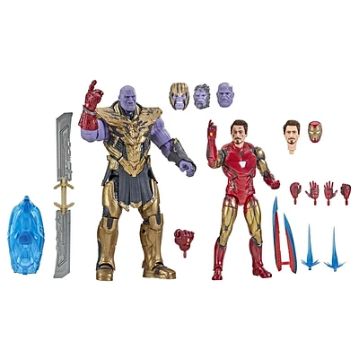 Hasbro Marvel Legends Series 6-inch Scale Action Figure 2-Pack Toy Iron Man Mark 85 vs. Thanos, Infinity Saga character, Premium Design, 2 Figures and 8 Accessories