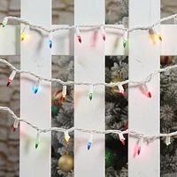 Mini guirlandes de Noël lumineuses dotées de 100 ampoules à incandescence, multicolores, avec fil blanc, de 19,2 pieds, Holiday Time