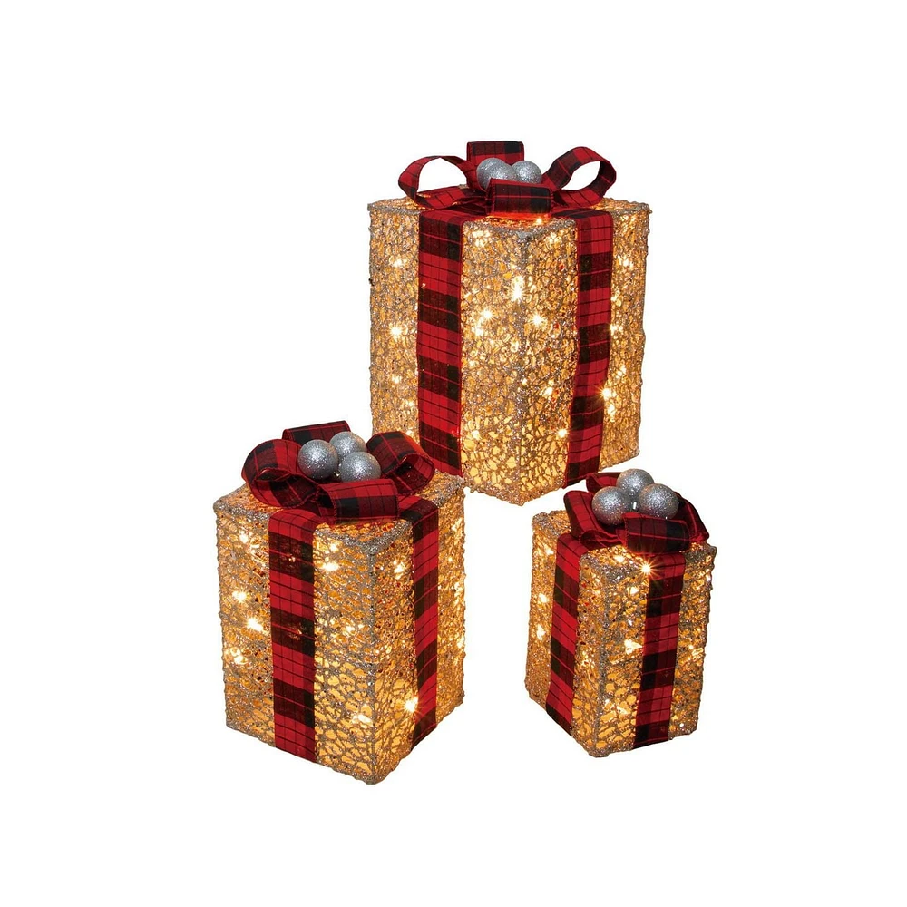 Ensemble-cadeau de Noël éclairé Holiday Time 3 pièces, avec 70 lumières à DEL