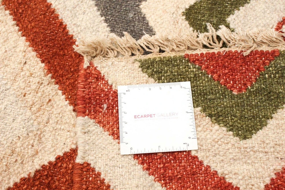 ECARPETGALLERY Tapis Fait à la Main pour Salon, Salle à Manger et Chambre à Coucher Géométrique Collection Vif et coloré 4'0" x 6'0" en Ivoire