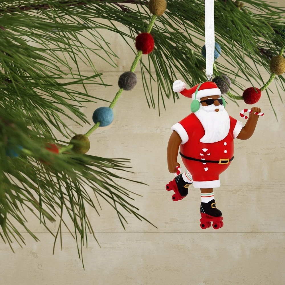 Décoration Hallmark de Noël (Père Noël noir en patins à roulettes, Mahogany)
