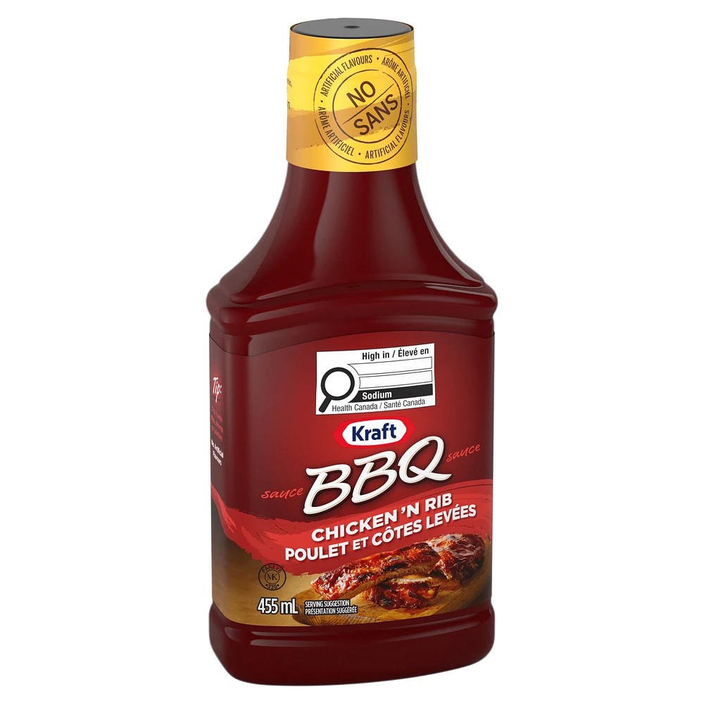 Kraft Chicken & Rib BBQ Sauce, 455 ml Bottle, 455mL