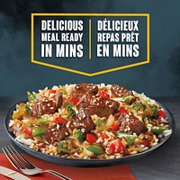 Steak De Bœuf Teriyaki Sucré Et Salé Sur Riz Surgelé, Boîte Steak De Bœuf Teriyaki Sucré Et Salé Sur Riz Surgelé, Boîte