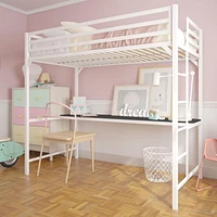 Lit mezzanine une place en métal Miles avec bureau