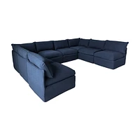 Ensemble de canapés modulaires Flexiform en forme de U de Patioflare, bleu