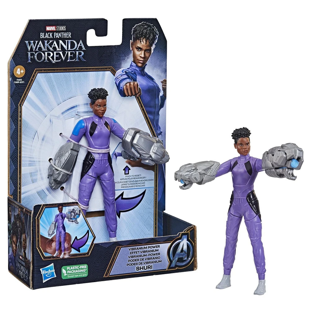 Marvel Studios' Black Panther: Wakanda Forever, figurine articulée Shuri Effet vibranium de 15 cm, jouet pour enfants, à partir de 4 ans