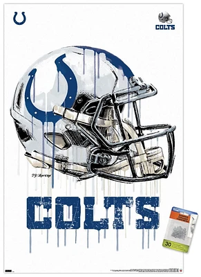 NFL Indianapolis Colts - Drip Helmet 20 Wall Poster, 22.375" x 34"